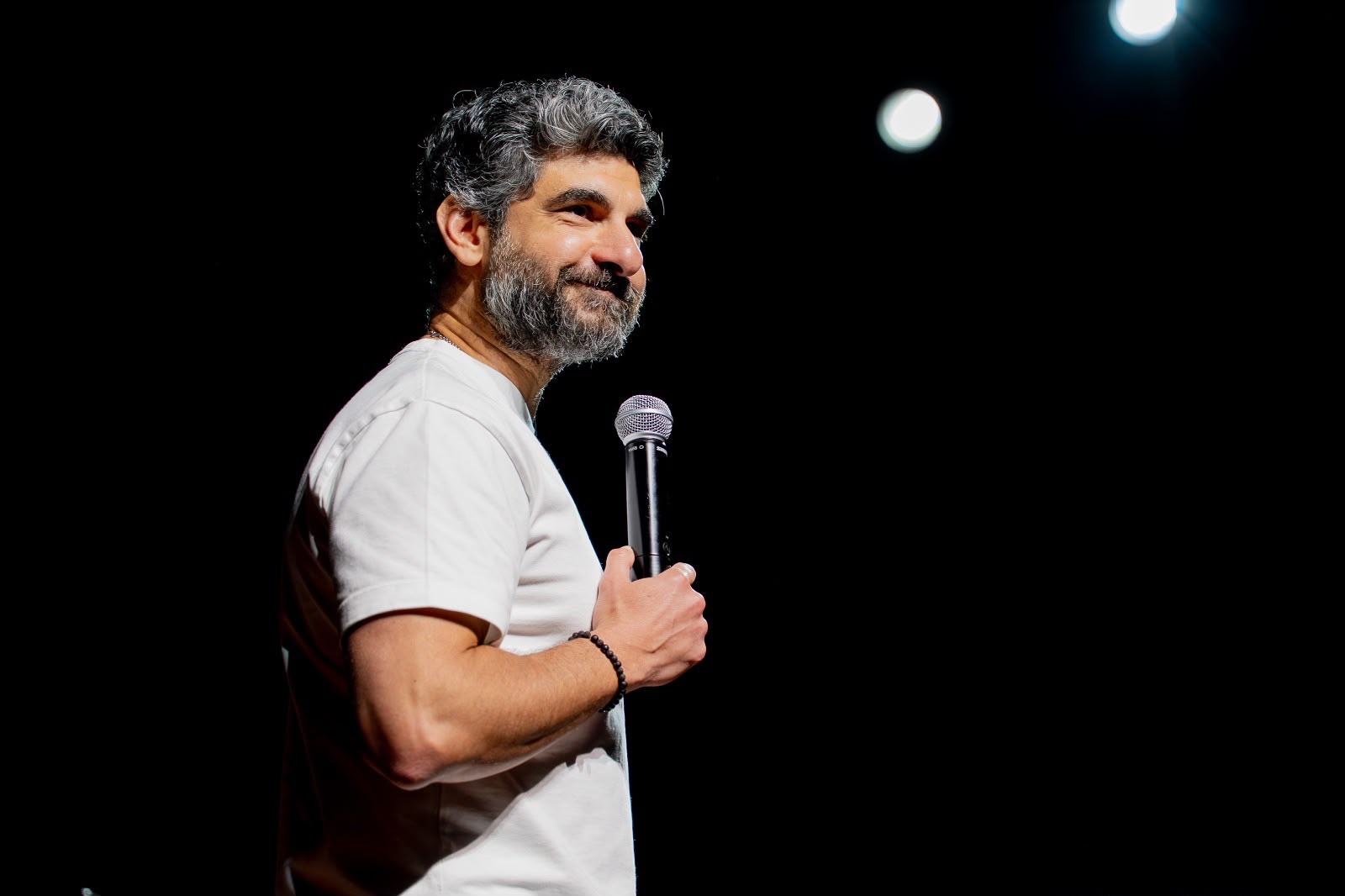 Momos on stage during the Trauma Comedy Special